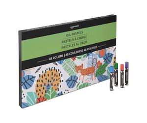 Amazon Basics Soft Oil Pastels Set for Artists, Beginners, Students, Teachers, 4 Count (pack of 1), 48 Colours