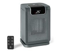 Amazon Basics Space Heater for Indoor Use with PTC Ceramic Technology, 1800W, Remote Control, 70° Oscillation, Digital Display, 5 Heat Modes, 24-Hour Timer, 25cm, Grey