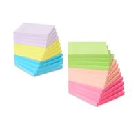 Amazon Basics Square Lined Post-it Notes, Self-Stick Pads, Large Clear Sticky Notes, 7.6 x 7.6 cm, Assorted, 24-Pack