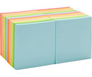 Amazon Basics Square Sticky Notes, 7.6 x 7.6 cm Assorted Colours, 24-Pack