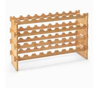 Amazon Basics Stackable Natural Bamboo Wine Rack, 36 Bottle Capacity