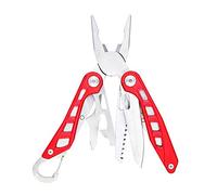 Amazon Basics Stainless Steel 8-in-1 Multitool Knife, Pocket Multi Tool for Camping with Safety Lock & Nylon Sheath, 10.4 x 4.5 x 2.03 cm, Red