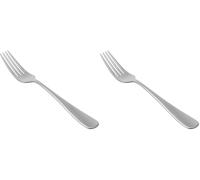 Amazon Basics Stainless Steel Dinner Forks with Round Edge, Dishwasher Safe, Pack of 24, Silver
