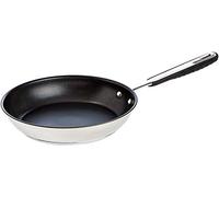 Amazon Basics Stainless Steel Non-Stick Induction Frying Pan - with Soft Touch Handle, &BPA Free, 28 cm, Silver