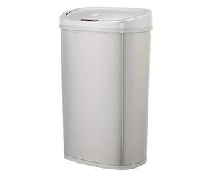 Amazon Basics Stainless Steel Rectangular Dustbin with Hands-Free Motion Sensor, 50 l, Silver