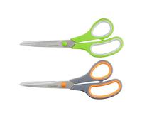 Amazon Basics Stainless Steel Scissors, Comfort Grip Multi-Functional Utility, Multipurpose, PVD Coated, Pack of 2, Office, Home, Kitchen, Multicolo