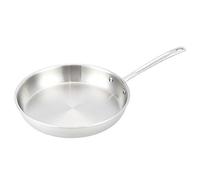 Amazon Basics Stainless Steel Tri-Ply Frying Pan, 30 cm, Heat-Resistant Handle, Silver