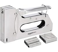 Amazon Basics Heavy Duty Stapler Gun with 1000 Staples, for Upholstery, Home Repairs, Carpentry and other Professional Projects, Silver