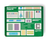 Amazon Basics Stationery Set, School Supplies for Students, with Writing Utensils, Notebooks, Folders, 44-Count, Multicolour