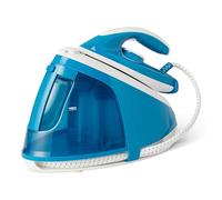 Amazon Basics Steam Generator Iron with 6 Bar Pump, 240g/min Steam Boost, 120g/min Output, 1.5L Tank, 2400W White/Blue