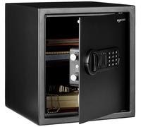 Amazon Basics Steel Home Security Electronic Safe with Programmable Keypad Lock, Secure Documents, Jewelry, Valuables, 34L, Black, 33W x 33D x 36H Centimeters