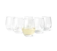 Amazon Basics Stemless White Wine Glasses, 6-Piece Set, 414ml, Dishwasher-Safe