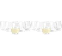Amazon Basics Stemless White Wine Glasses, 6-Piece Set, 414ml, Dishwasher-Safe (Pack of 2)