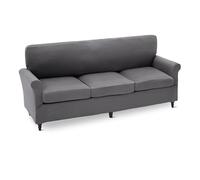 Amazon Basics Stretch 3 Seater Sofa Cover, Non Slip Sofa Covers, Couch Cover Protector, Dark Grey