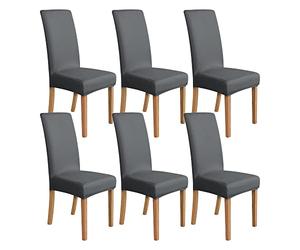 Amazon Basics Stretch Dining Chair Slipcover, Set of 6, Dark Grey