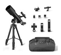Amazon Basics Telescope, 70mm Aperture 400mm AZ Mount, Portable w/Tripod, Phone Holder, Bag, Black
