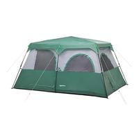 Amazon Basics Tent with Rainfly, Pre-Attached Telescoping Frame, Weather-Resistant, Green, for Camping, Hiking, Backpacking
