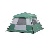 Amazon Basics Tent with Rainfly, Pre-Attached Telescoping Frame, Weather-Resistant, Green, for Camping, Hiking, Backpacking, 4-Person Instant Pop Up Inflatable Tent, Backpacking