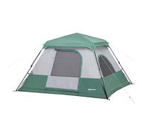 Amazon Basics Tent with Rainfly, Pre-Attached Telescoping Frame, Weather-Resistant, Green, for Camping, Hiking, Backpacking