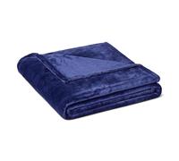 Amazon Basics Throws for Sofas, Soft Fluffy Fleece Throw Blanket, Lightweight, 127 x 152 cm, Navy