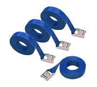 Amazon Basics Tie-Down Straps, 2.5 m Long, 25mm Wide, 150kg Load Capacity - Blue (4-Pack)
