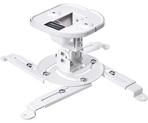 Amazon Basics Tilting Projector Bracket Mount for Ceiling and Wall, Universal design mounting holes from 2.4" - 19.07", 15 kg / 33lbs Capacity, White