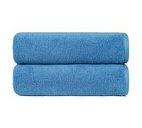 Amazon Basics Towel Set, 100% Cotton Quick-Dry Absorbent Bath Towels, 70x140 cm, Lake Blue, 2-Pack