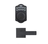 Amazon Basics - Traditional Electronic Keypad Deadbolt Door Lock with Passage Lever 5.08 x 3.08 x 0.1 in Matte Black 1-Pack