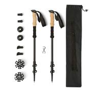 Amazon Basics Trekking Poles for Hiking, Collapsible Walking Sticks, Lightweight Aluminum, 134.6cm, Black