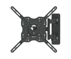 Amazon Basics TV Wall Bracket for 26-55 inch(66cm-140cm) TVs, Swivels Tilts TV Wall Mount for Flat & Curved TV, VESA 100x100mm to 400x400mm, holds up to 36kg, Black