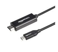 Amazon Basics Uni-Directional USB-C (Source) to HDMI (Display) Cable Adapter (Thunderbolt 3 Compatible) 4K@30Hz, 3 feet, Black