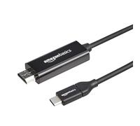 Amazon Basics Uni-Directional USB-C (Source) to HDMI (Display) Cable Adapter (Thunderbolt 3 Compatible) 4K@30Hz, 6 feet, Black
