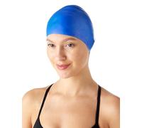 Amazon Basics Unisex Wrinkle-Free Silicone Swim Caps, One Size, Black/Blue, 2 Pack