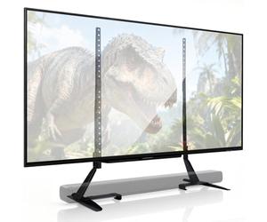 Amazon Basics Universal TV Stand for 22" - 77" LCD/LED/Plasma TVs - Height Adjustable - Compatible with Soundbars, Holds up to 36kg & Max VESA 800x400mm, Black