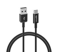 Amazon Basics USB-A to USB-C Fast Charger Cable, USB 2.0, 480Mbps Speed, USB-IF Certified, for Apple iPhone 16/15, iPad, Samsung Galaxy, Tablets, Laptops, 0.9 m, Black