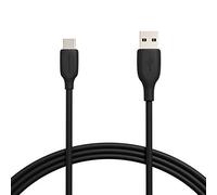 Amazon Basics USB-C to USB-A 2.0 Fast Charger Cable, 480Mbps Speed, USB-IF Certified, for Apple iPhone 16/15, iPad, Samsung Galaxy, Tablets, Laptops, 1.83 m, Black