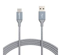 Amazon Basics USB-C to USB-A 2.0 Fast Charger Cable, Nylon Braided Cord, 480Mbps Speed, USB-IF Certified, for Apple iPhone 16/15, iPad, Samsung Galaxy, Tablets, Laptops, 3 m, Dark Gray
