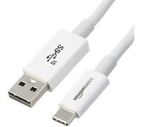 Amazon Basics USB-C to USB-A 3.1 Gen 2 Adapter Fast Charger Cable, 10Gbps High-Speed, USB-IF Certified, for Apple iPhone 16/15, iPad, Samsung Galaxy, Tablets, Laptops, 0.9 m, White