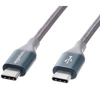 Amazon Basics USB-C to USB-C Cable Charger Cable, Nylon Braided Cord, 480Mbps Speed, USB-IF Certified, for Apple iPhone 16/15, iPad, Samsung Galaxy, Tablets, Laptops, 3 m, Dark Grey