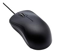 Amazon Basics USB Silent Wired Mouse, Black, 3-Button Optical
