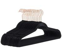 Amazon Basics Velvet Suit Hangers, 30-Pack, Black/Rose Gold
