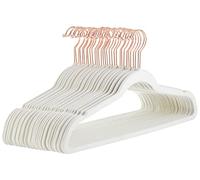 Amazon Basics Velvet Suit Hangers, 30-Pack, Ivory/Rose Gold