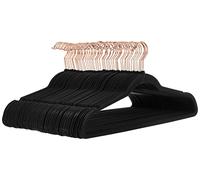 Amazon Basics Velvet Suit Hangers, 50-Pack, Black/Rose Gold