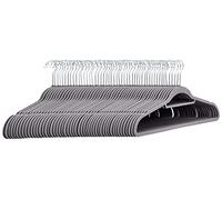 Amazon Basics Velvet Suit Hangers with Tie Hanger, 50-Pack, Dark Gray