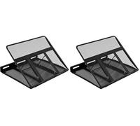 Amazon Basics Ventilated Adjustable Ergonomic Laptop Stand, 33 x 28.7 x 18.5 cm, Black (Pack of 2)
