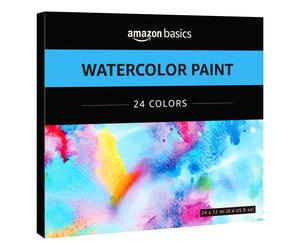 Amazon Basics Vibrant Color Watercolor Paint Set Tubes, 24 count (Pack of 1), M