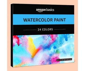 Amazon Basics Vibrant Color Watercolor Paint Set Tubes, 24 count (Pack of 1), Multicolor