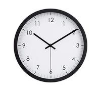 Amazon Basics Wall Clock, Classic Easy-Read Silent Battery-Operated Round Analog Clock, 30.5 cm, Black, for Office Kitchen Classroom