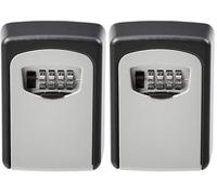 Amazon Basics Wall Mounted Key Storage Box, Combination Lock, Black, 3.5 x 8.6 x 12 cm (Pack of 2)