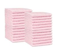 Amazon Basics Face Towel Set for bathroom, 100% Cotton Extra Absorbent Fast Drying Face Cloths 30 x 30 cm, Petal Pink, 24-Pack